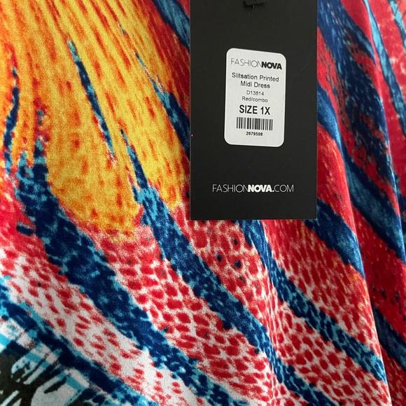 Slitsation printed midi dress - Picture 6 of 7